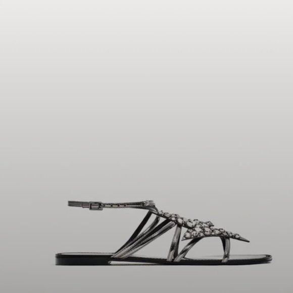 ZARA Lightning Bolt Sandals sz 7.5 - Picture 4 of 5